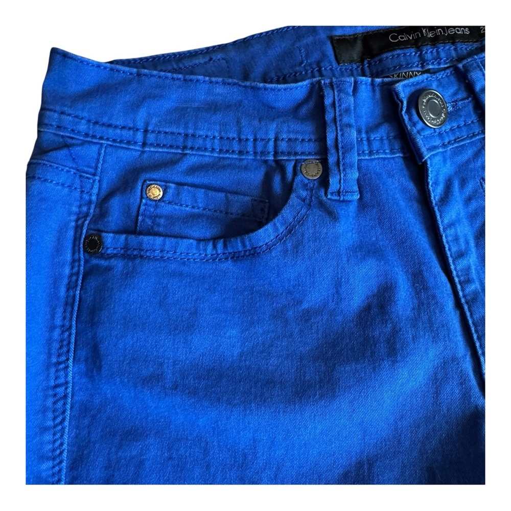 👖 Calvin Klein Royal Blue Skinny Crop Denim Jeans Womens Size 26/2 - Picture 6 of 16